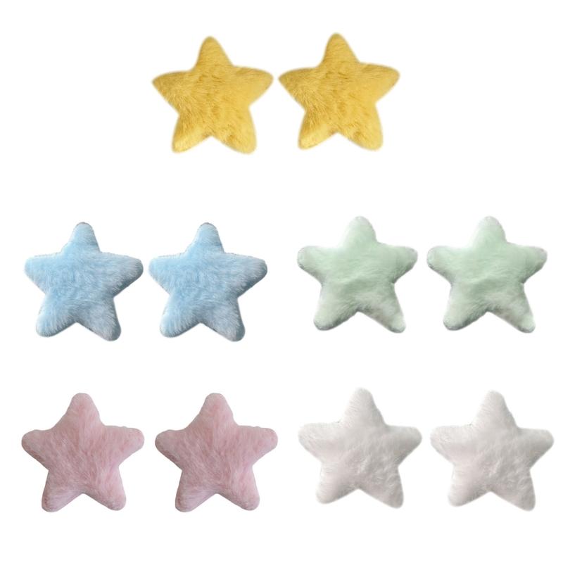 2 Pcs Bride Furry Hair Clip Sweet Girls Star Hairpin Women Girls Kids Headress