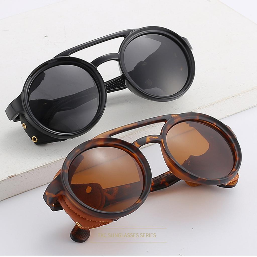 Steampunk-Stil Runde Brille mit großem Rahmen - Trendige Hip-Hop-Tanz-Brille für Männer und Frauen. Herrenbrillen, Damenbrillen.