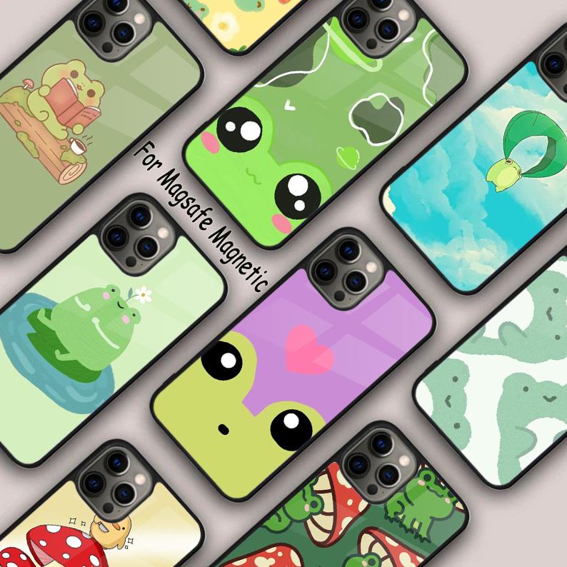 Cute Frog Magnetic Phone Case For APPLE iPhone 17 Air 16 14 13 12 Pro Max 15 Plus Wireless Charge With MagSafe Cover