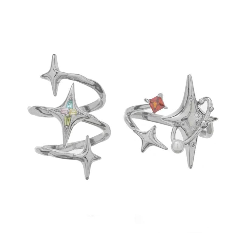 

Simple Open Rings Punk Finger Bands Rings Adjustable Irregular Cross Stars Knuckles Rings Fashion Statement Jewelry Gift