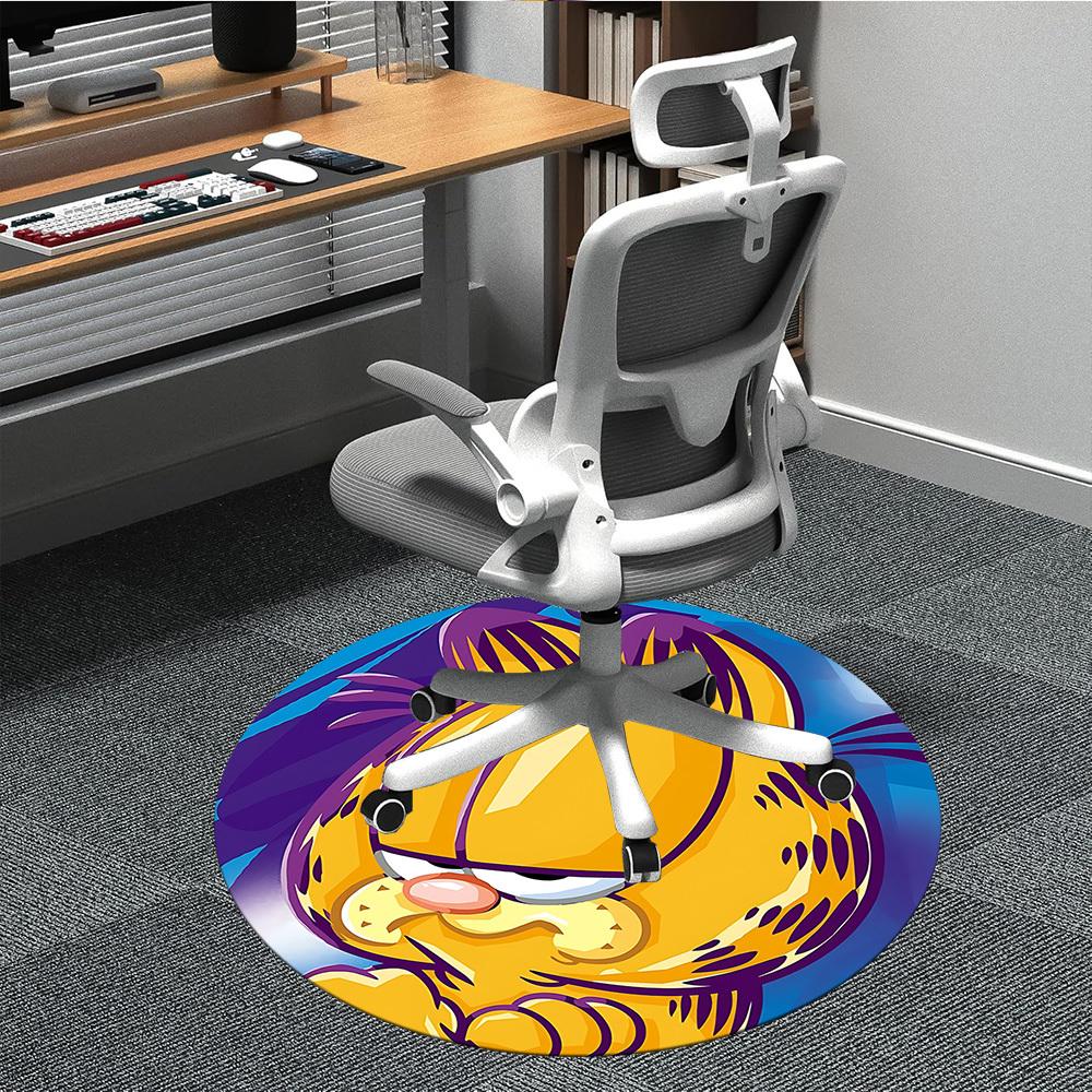1pc Garfield Chair Carpet for Office Non-Slip, Soft & Comfortable, Carpet for Office, Gaming, Lightweight Round Floor Mat