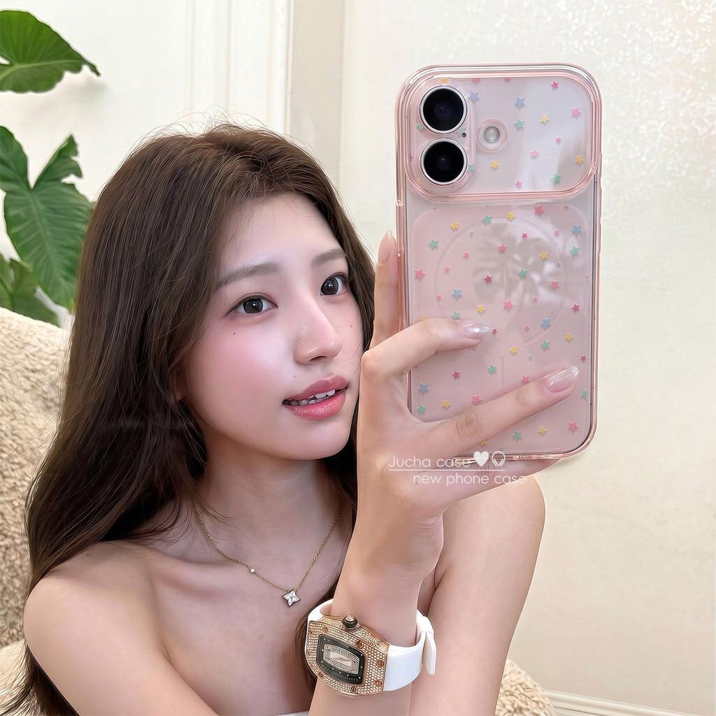 Applicable to Apple 17promax mobile phone case all-inclusive lens Korean female iPhone16 new anti-drop color stars