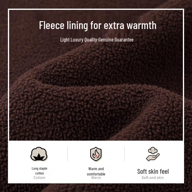 MONTAGUT Men's Autumn Fleece-Lined Straight-Leg Jeans