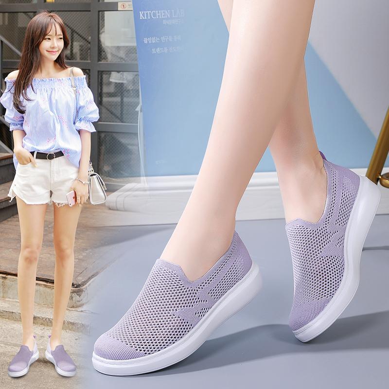 Summer Women Sneakers Comfort Casual Plus Size Flats Loafers Soft Walking Sports Shoes Slip On Large Size