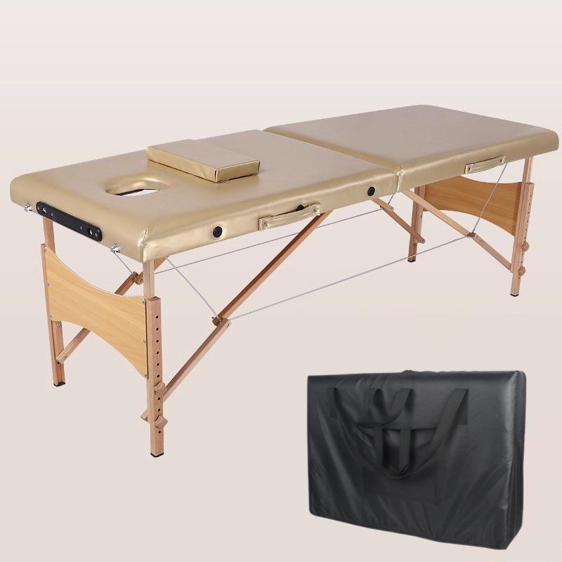 Adjustable Portable Solid Wood Beauty Bed for Massage & Physiotherapy