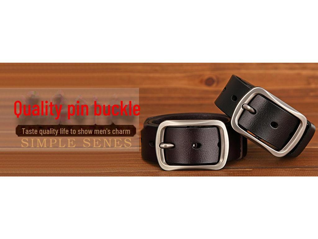 Men's Genuine Leather Pin Buckle Retro Belt - Casual Cowhide Style