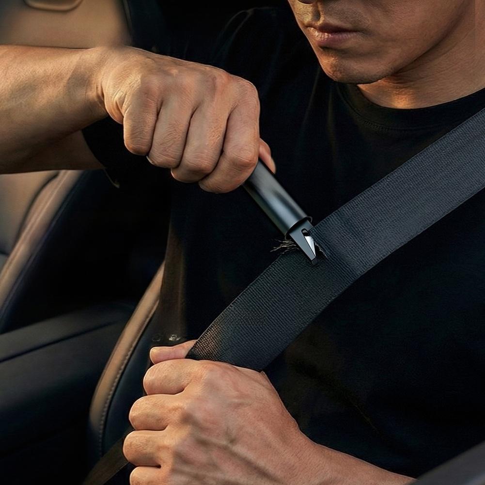 Car Immediate Escape Tool Window Breaker With Concealed Seatbelt Cutter Car Window Glass Breaker Safety Hammer Seat Belt Cutter