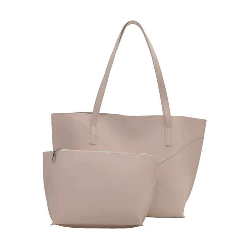 Chic Urban Minimalist Pu Tote Bag Featuring Spacious Dual Compartment Design For Everyday Use