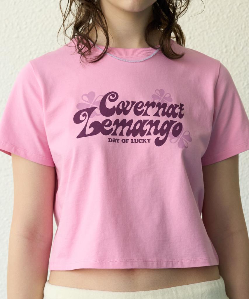COVERNAT WOMAN [Covernat X Lemango] Women'S Graphic Crop T-Shirt Pink