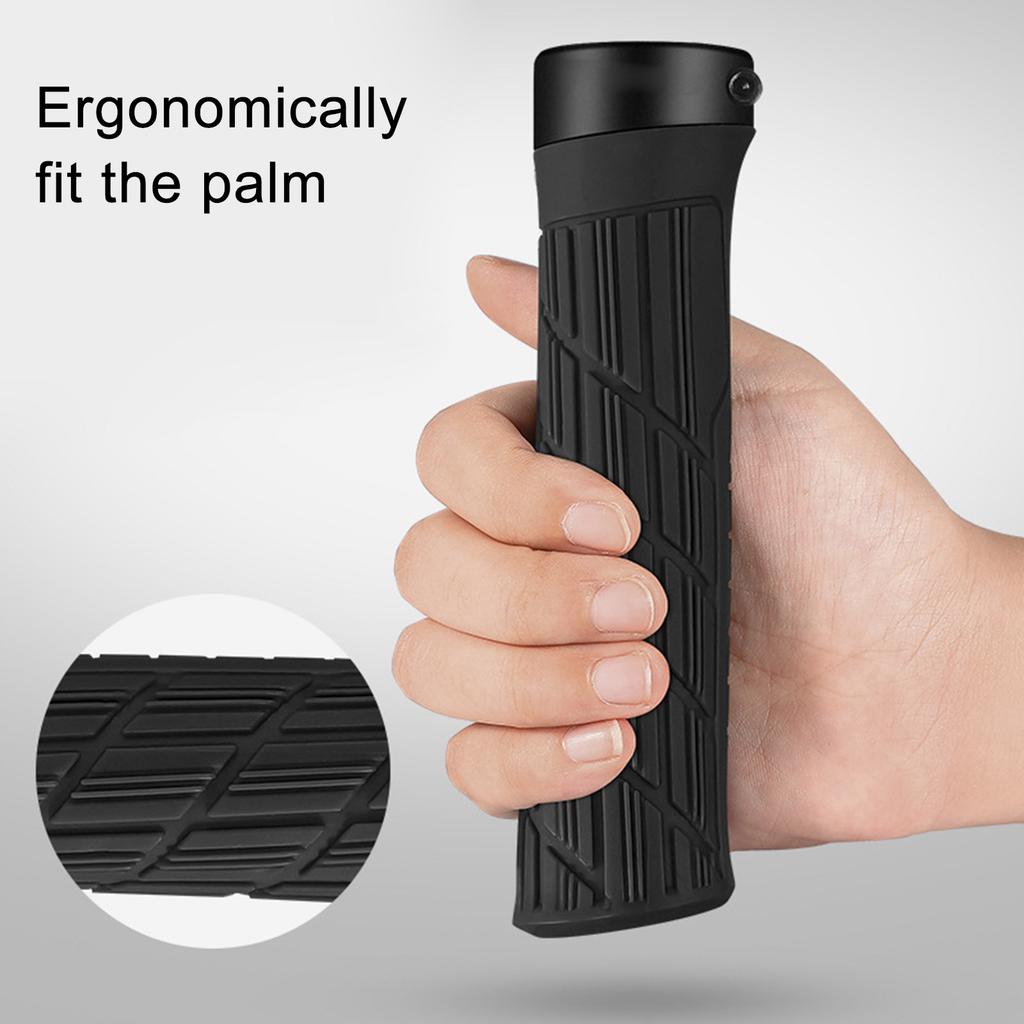 Mountain Bike Handlebar Grips with Aluminium Locks Single Locks On Bicycles Handlebar Grip Nonslip Cycling Handle Grips