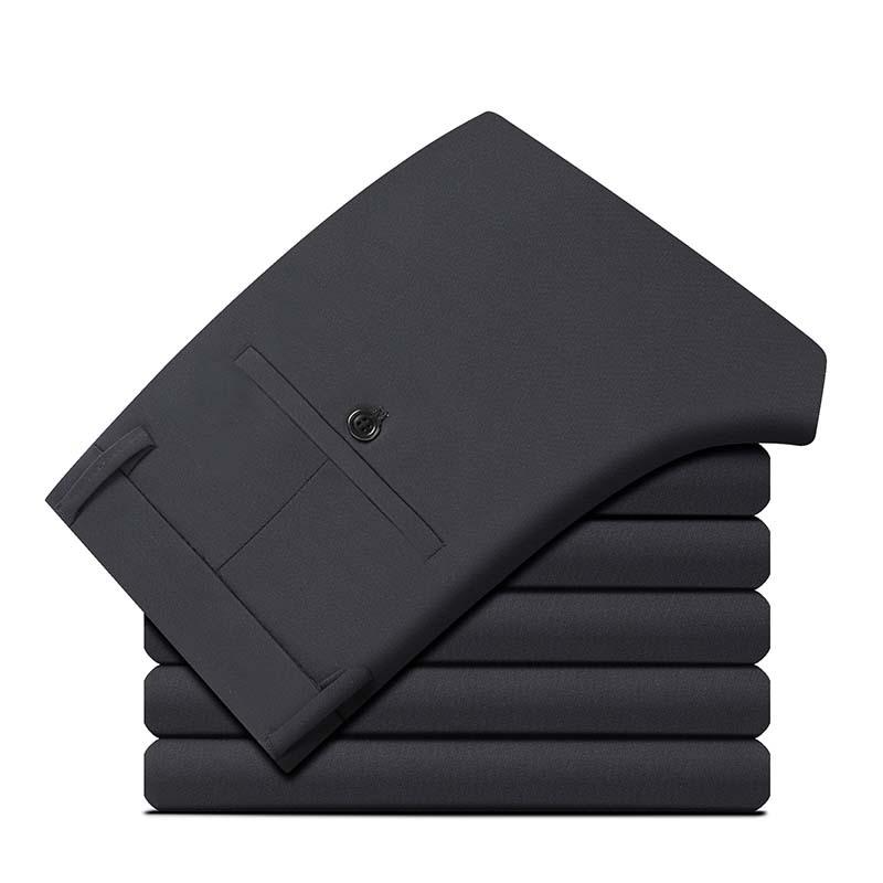 2025 Men's Elastic High Waist Straight Summer Pants for Seniors: Loose, Casual Trousers