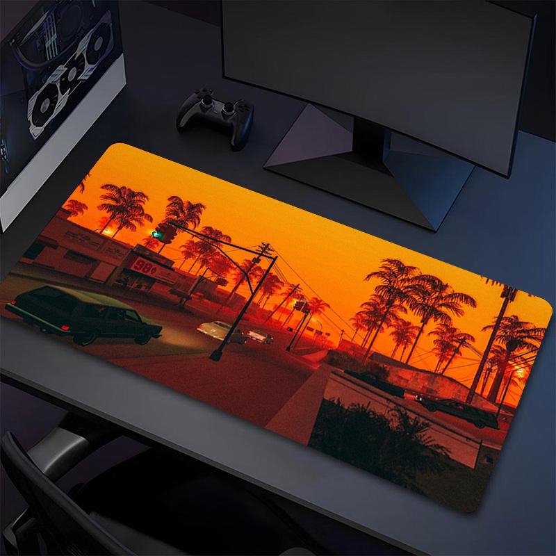 Sunset Drive Xl Gaming Mouse Pad Nonslip Rubber Base Stitched Edge Waterproof Desk Mat For Pc Laptop Gamer Office Computer Accessories C929659
