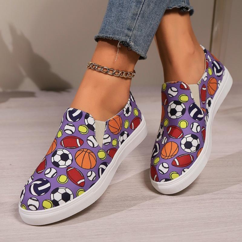 Large-sized Board Shoes Cartoon Low-top Women Wear Flat Elastic Band Single Shoes Outside