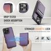 For iPhone 16 Pro Max Leather Back Cover Compatible with MagSafe JEEHOOD J06 Phone Case with Card Bag RFID Blocking