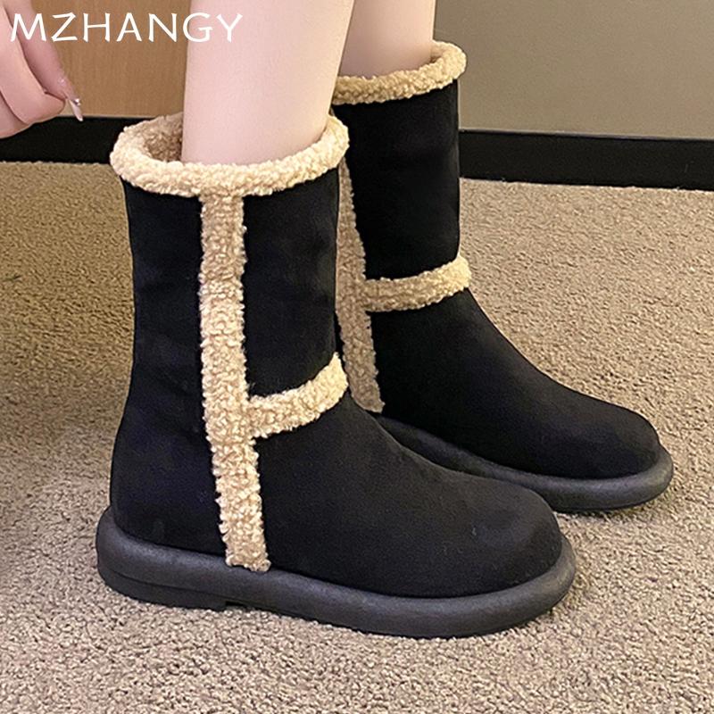 Меховые балетки женские ботильоны замшевые модные зимние удобные туфли женские 2025 тренд — фото 6