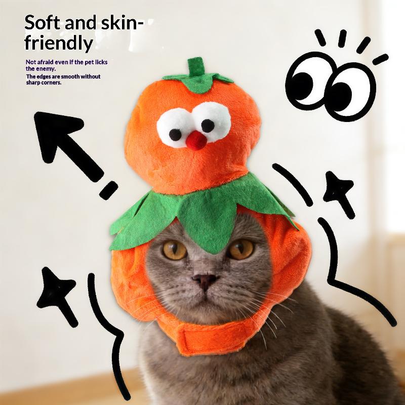 Pet Cat Fruit Plush Hat Cute Creative Pet Head Cover Funny Dress Up Cat Dog Hat Headgear Clothing Accessories Pet Supplies