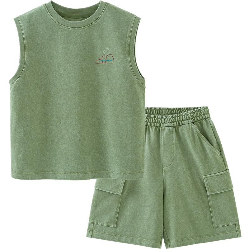 Minibala Boys Summer Workwear Style Vest & Shorts Set 110