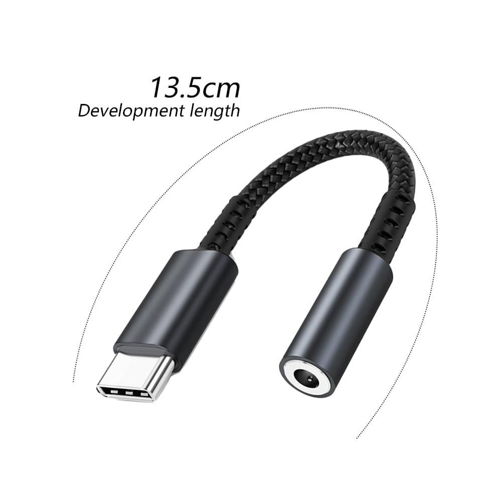 Typec to 3.5 audio adapter cable headphone digital decoding adapter black