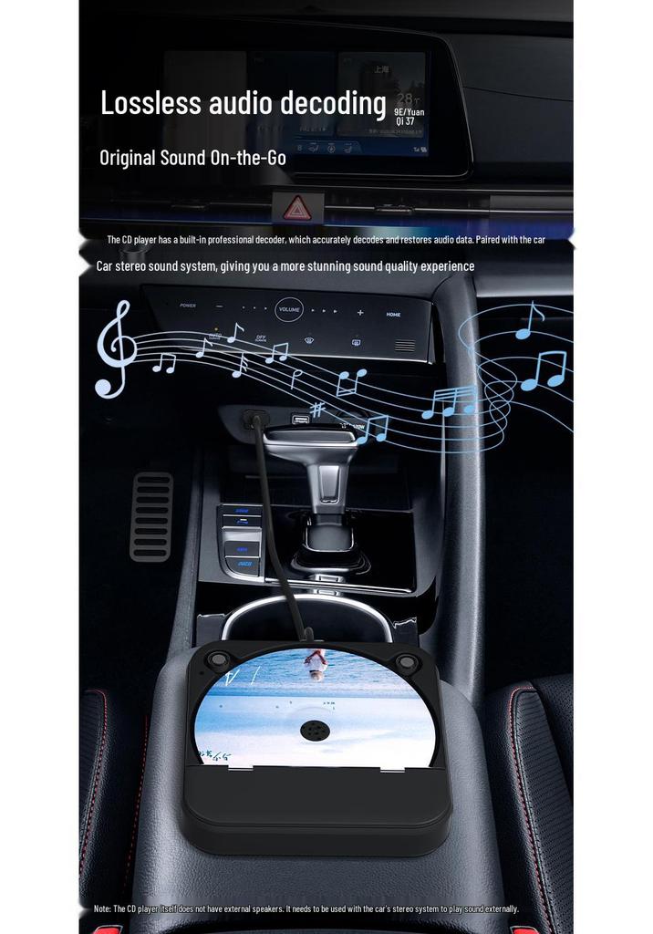 Tragbarer USB-Auto-CD-Player - Extern, Verlustfreie Verbindung, Hi-Fi Multifunktion