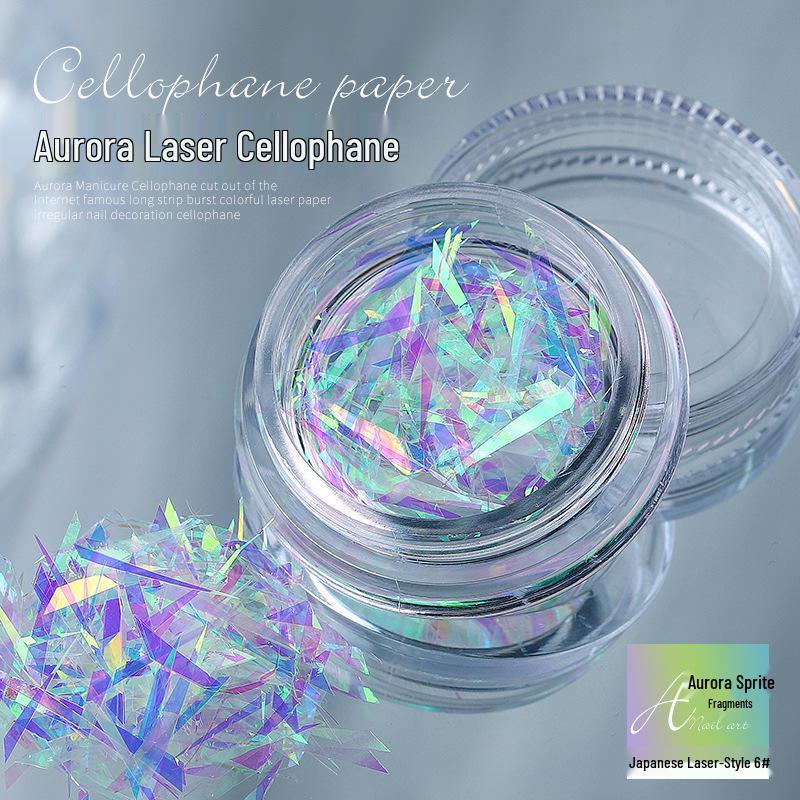 

Аврора Эльф Голографические Полоски Целлофана для Нейл-Арта