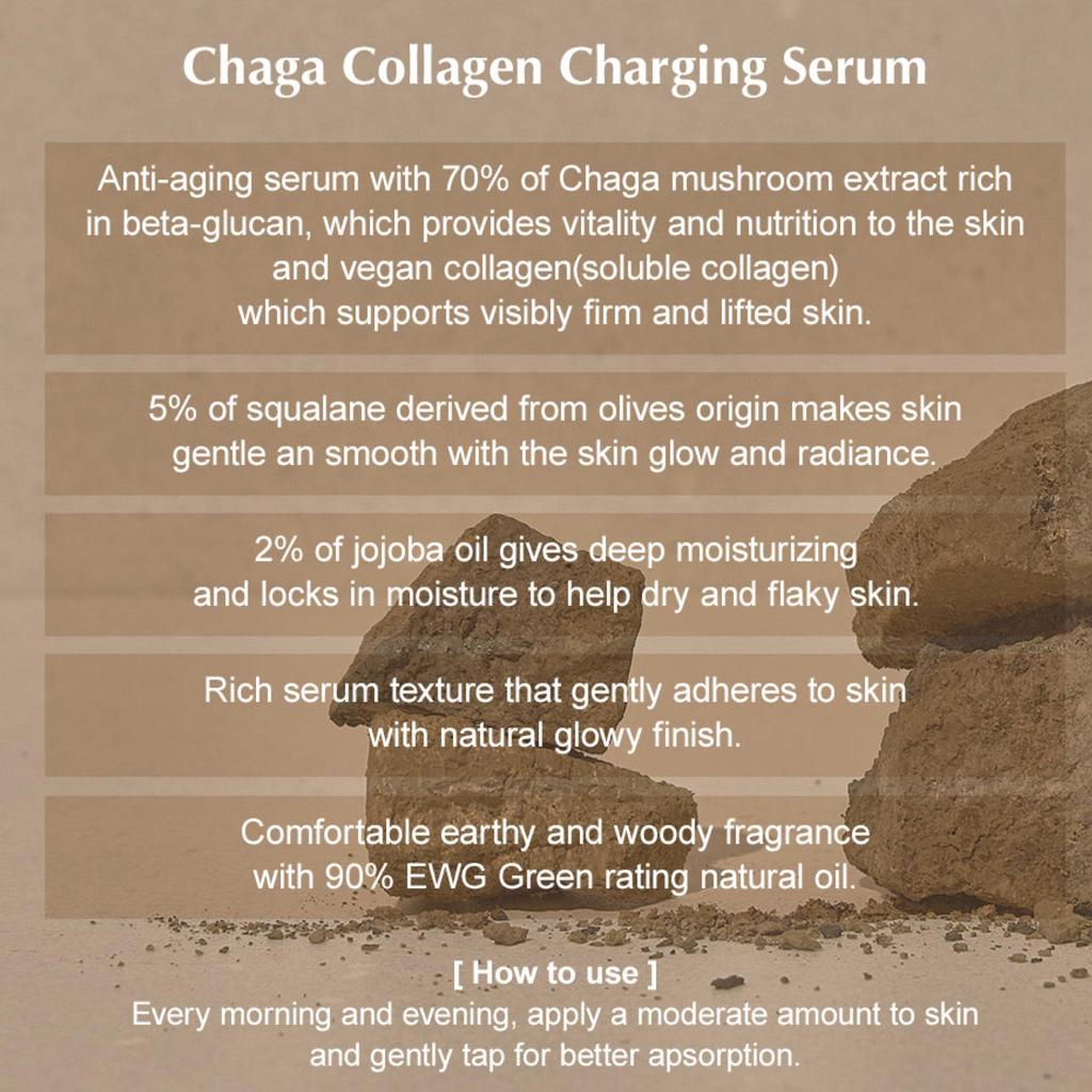 KAINE Chaga Collagen Charging Serum 30ml / Mushroom Extract 69% + Soluble Collagen