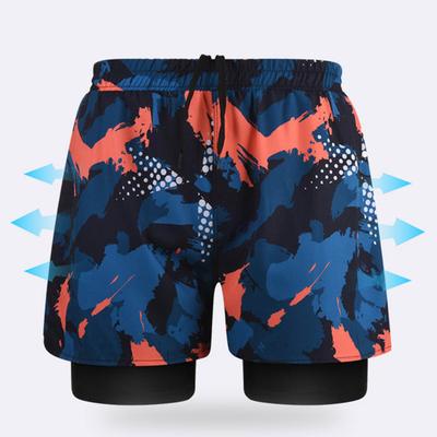 Yousheng Herren Badeshorts Slim Fit Doppellagig Schnelltrocknend Konservativ Atmungsaktiv Schwimmen Elastischer Bund Bedruckte Badehose Wassersportkleidung