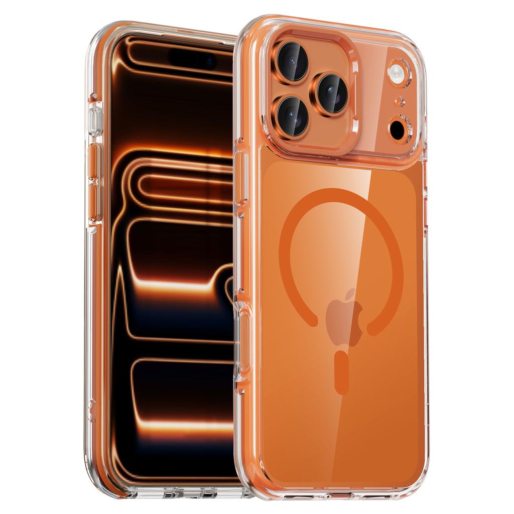 IPAKY For iPhone 17 Pro Max Clear Case Compatible with MagSafe Shockproof TPU+PC Phone Back Cover
