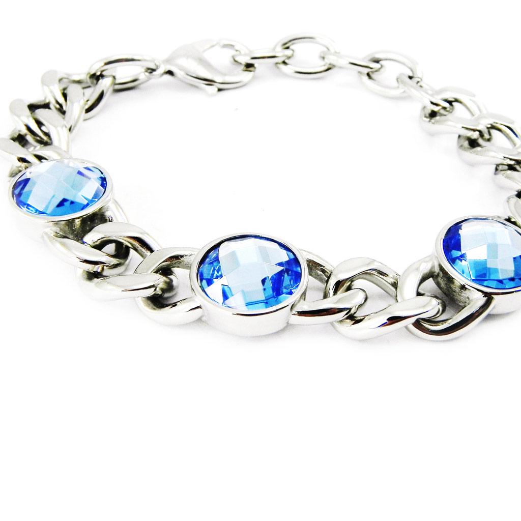Altesse [I2872] - Silver Blue 'Calypso' Steel Bracelet