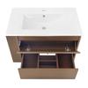 Bathroom Sink Cabinet with Drawer Modern White Wood Grain Heavy Duty Lavatory Wall Mount Ceramic Wash Basin Vanity Cabinet
