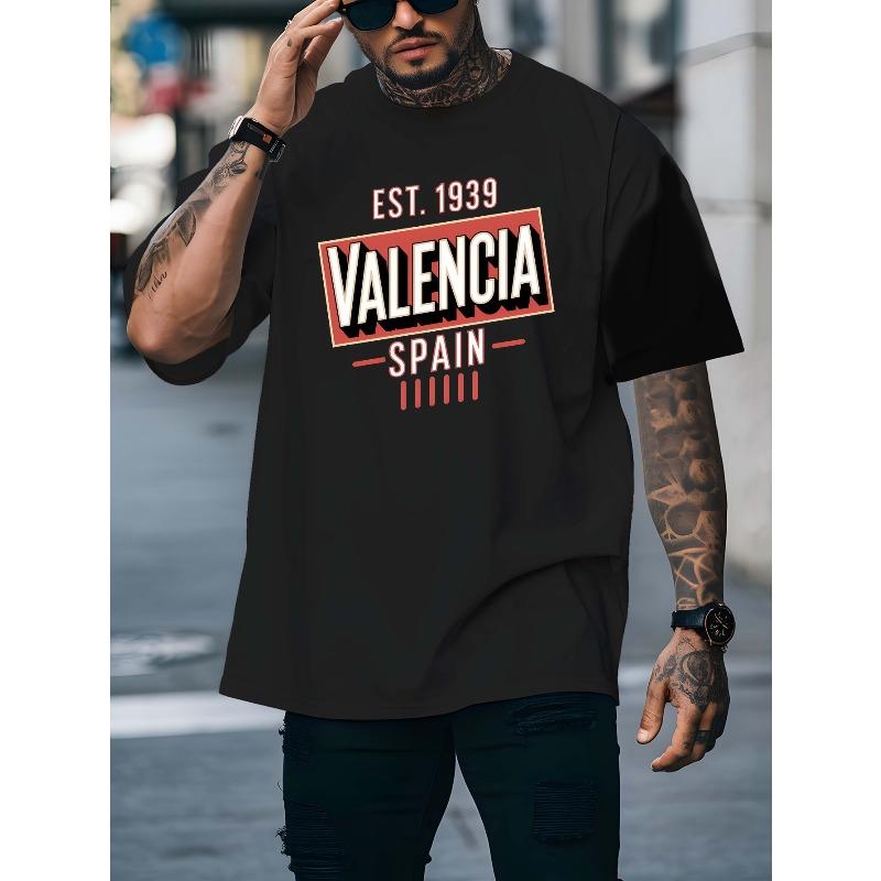 

Valencia Men S Graphic Tees Designed for Basketball Practice, Featuring Round Necks And Short Sleeves, Perfect for Urban Style And Gym Sessions 4XL чорний