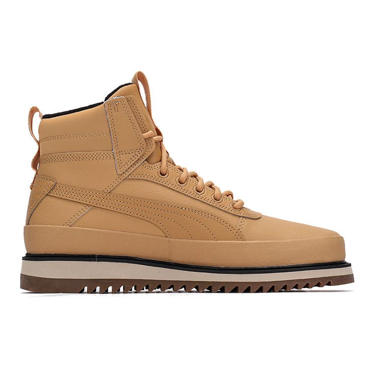 Puma Desert V2 Wtr Rubber Two-Layer Cowhide Round Toe Lace-Up Short Martin Boots Women Boots Brown 380754-03