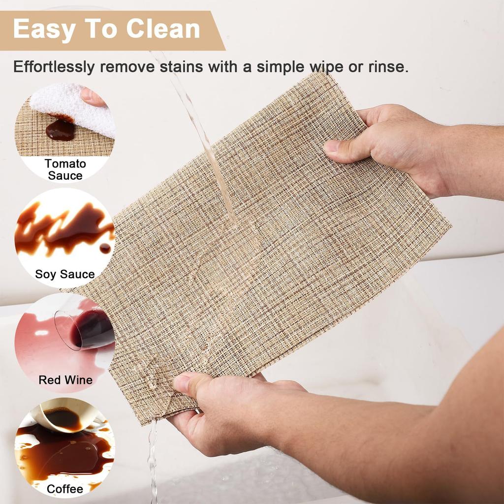 2-8PCS Placemat with table towel,table mat,casserole mat,suitable for family kitchen,western dining mat,waterproof and oil-proof