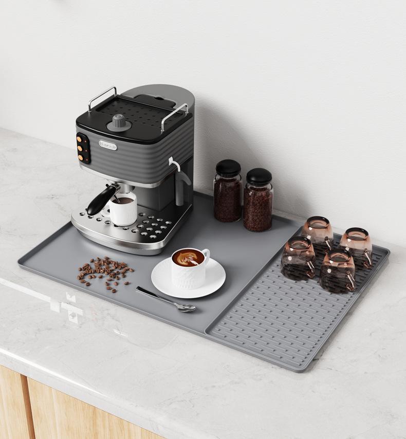 Cross-border Silicone Coffee Machine Mat: Non-Slip, Heat Insulation, Large Drying Tray for Bar or Dining Table