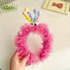 1pc Cute Monster Plush Headband For Women Funny Cartoon Hairband For Face Washing And Birthday Adorable Twisted Stick Punk Style Daily Hair Accessory