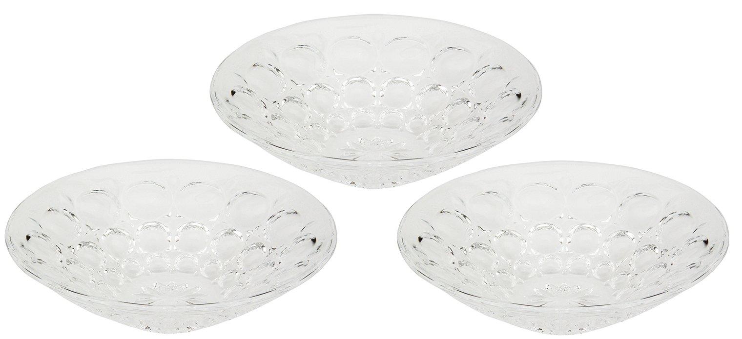 

Aderia (ADERIA) Medium Bowls, Clear, Maximum 15cm x 4.5cm High, Suigetsu Dessert Bowls, Set of 3, Made in Japan, F-70382