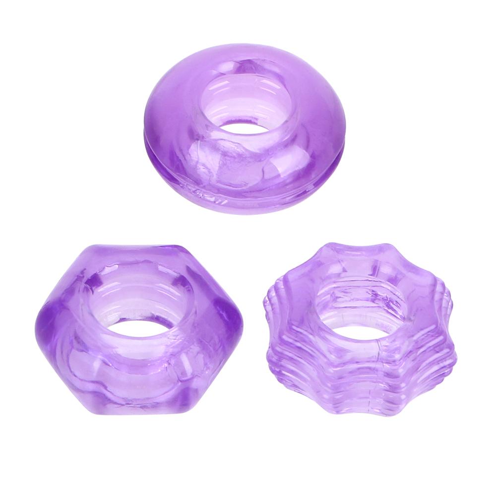 Cock Ring Silicone Male Masturbator Crystal Penis Ring Sex Toys for Men 3Pcs/set Adult Products Delay Ejaculation
