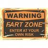 Metal Wall Art Decor, Warning Fart Zone Sign Funny Metal Poster for Bar Garage
