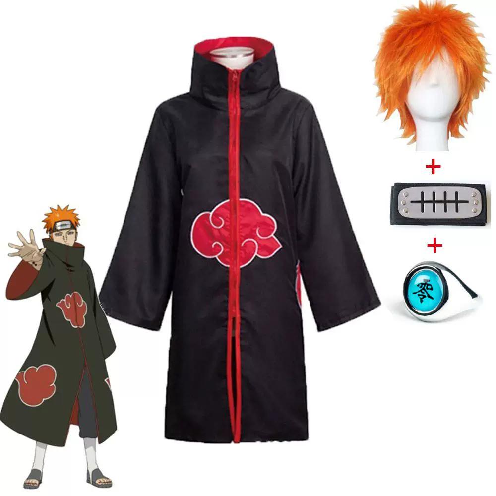 Naruto Cosplay Costume Of Itachi Uchiha, Obito, Tobi, And The Fourth Akatsuki, Complete With A Wig.