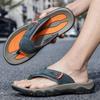 Fashion Non-Slip Sole Lightweight Walking Slippers 2025 New All-match Flats Men's Leather Flip Flops Soft Comfortable Beach Sandals