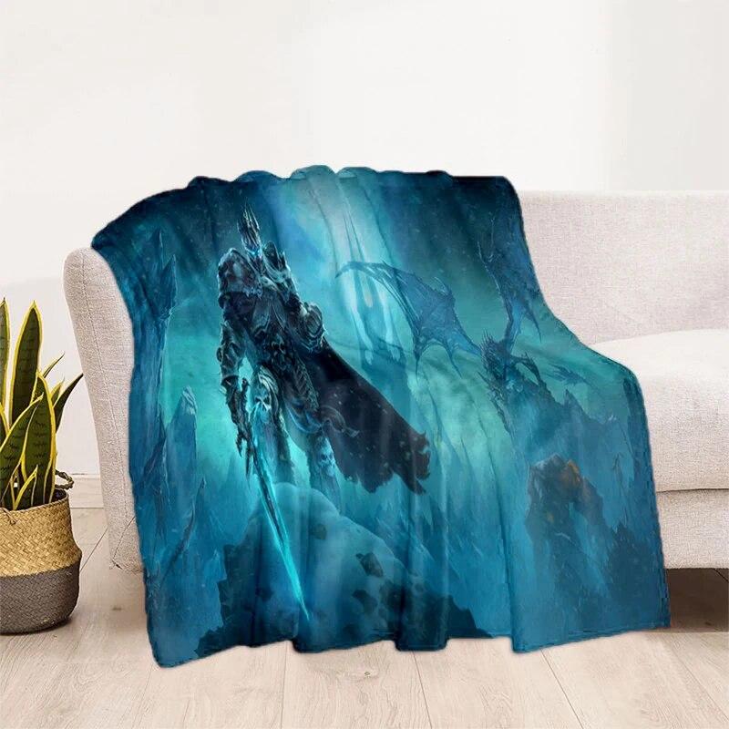 World of Warcraft Pattern Oversized Manta Sofa Bed Cover Soft and Hairy Blanket Plaid Soft Warm Flannel Throw Blankets Fans Gift