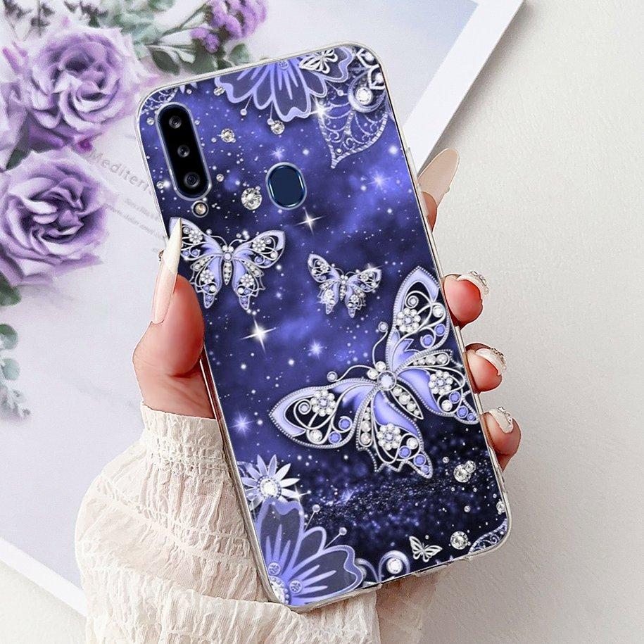 Case For Samsung Galaxy A20 A20e A20s Cover Fashion Flower Butterfly Soft Silicone Clear Bumper For Samsung A30 A 30 A 20 Covers