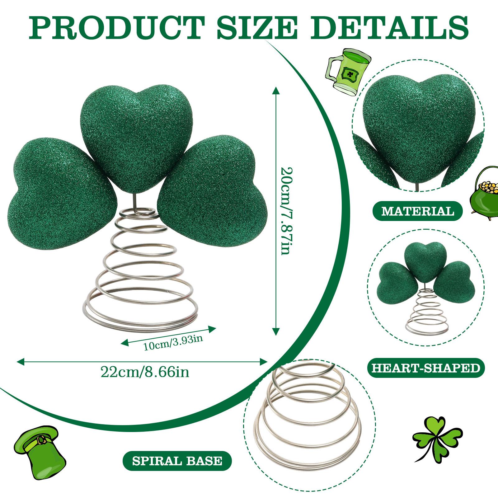 

St. Patrick s Day Tree Topper, Holiday Tree Topper Ornament, Party And Home Tabletop Decoration One Size зелений