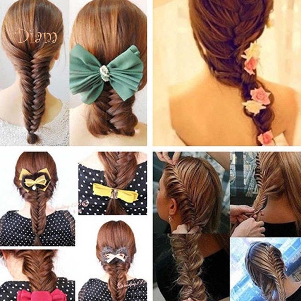 NU.INS Mini împletitură de păr cu breton răsucit, disc de păr DIY, breton de prințesă, pieptene de masaj