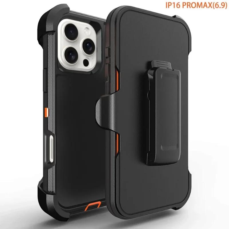 3IN1 Defender Militär-Panzerhülle für IPhone 17 Pro Max Air 16E 15 14 Plus 13 12 11 Ott Box Stoßfest Sturzsichere Abdeckung Gürtelclip