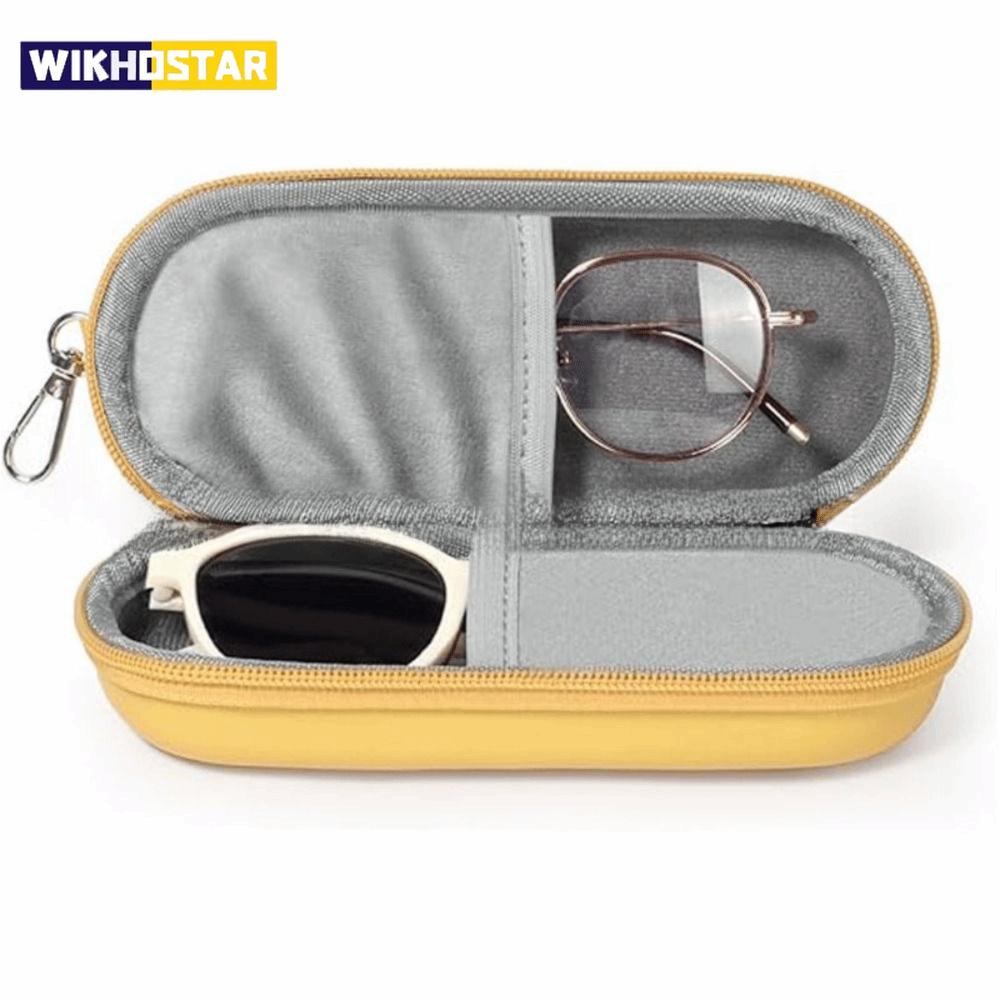Durable Hard Shell Double Glasses Case Portable Simple Dual Sunglasses Cases Double Eyeglass Storage Box for Women Men