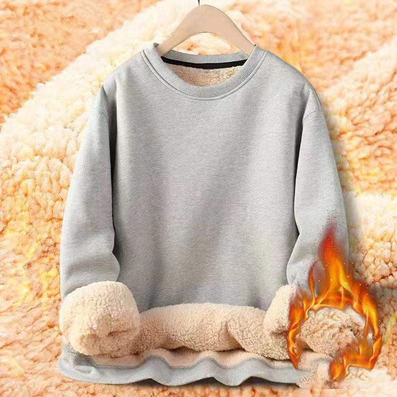 Men's Sweatshirt Women's Autumn Winter Fleece Pullover Fashion Casual Round Neck Sweater Coat Casual Solid Men Clothing