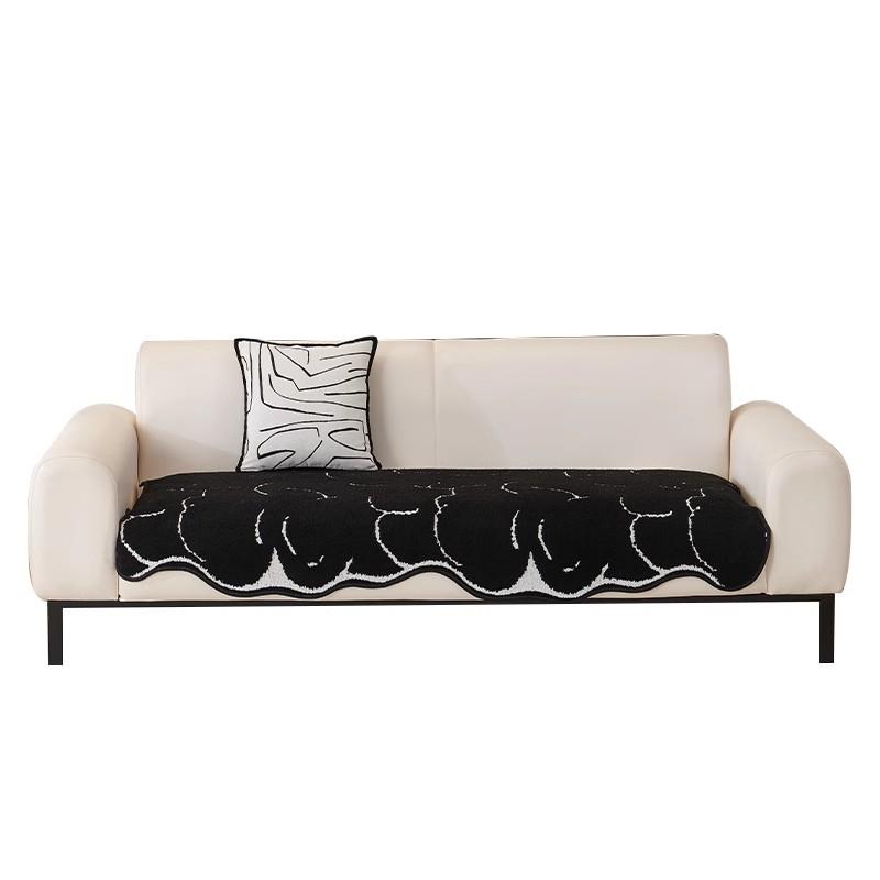Summer Sofa Cover Decor Non-Slip Couch Slipcover Protector Universal Irregularity Black Sofa Cushion European Style Retro