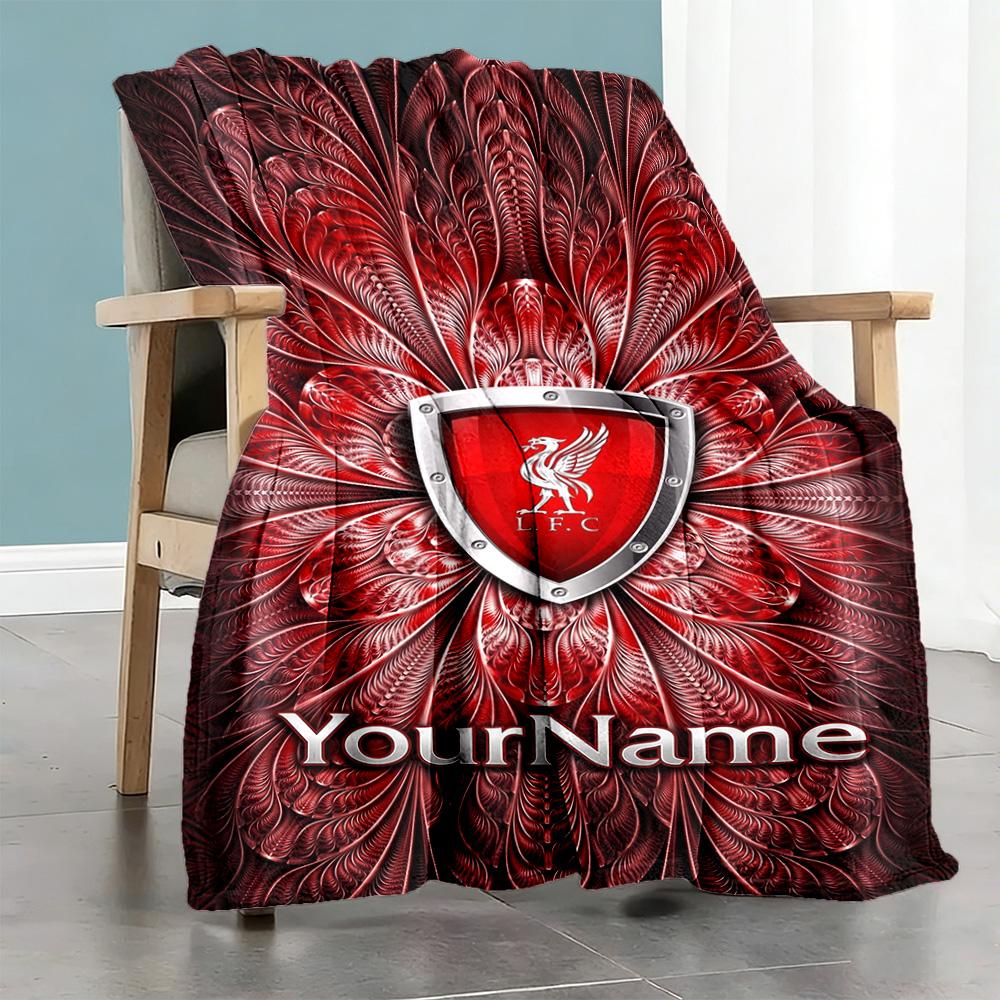 Liverpool Personalized Name Blanket Cozy Personalized Blanket Warmthful Decor Perfect for Home Decor Livingroom Chair Office for All Occasions
