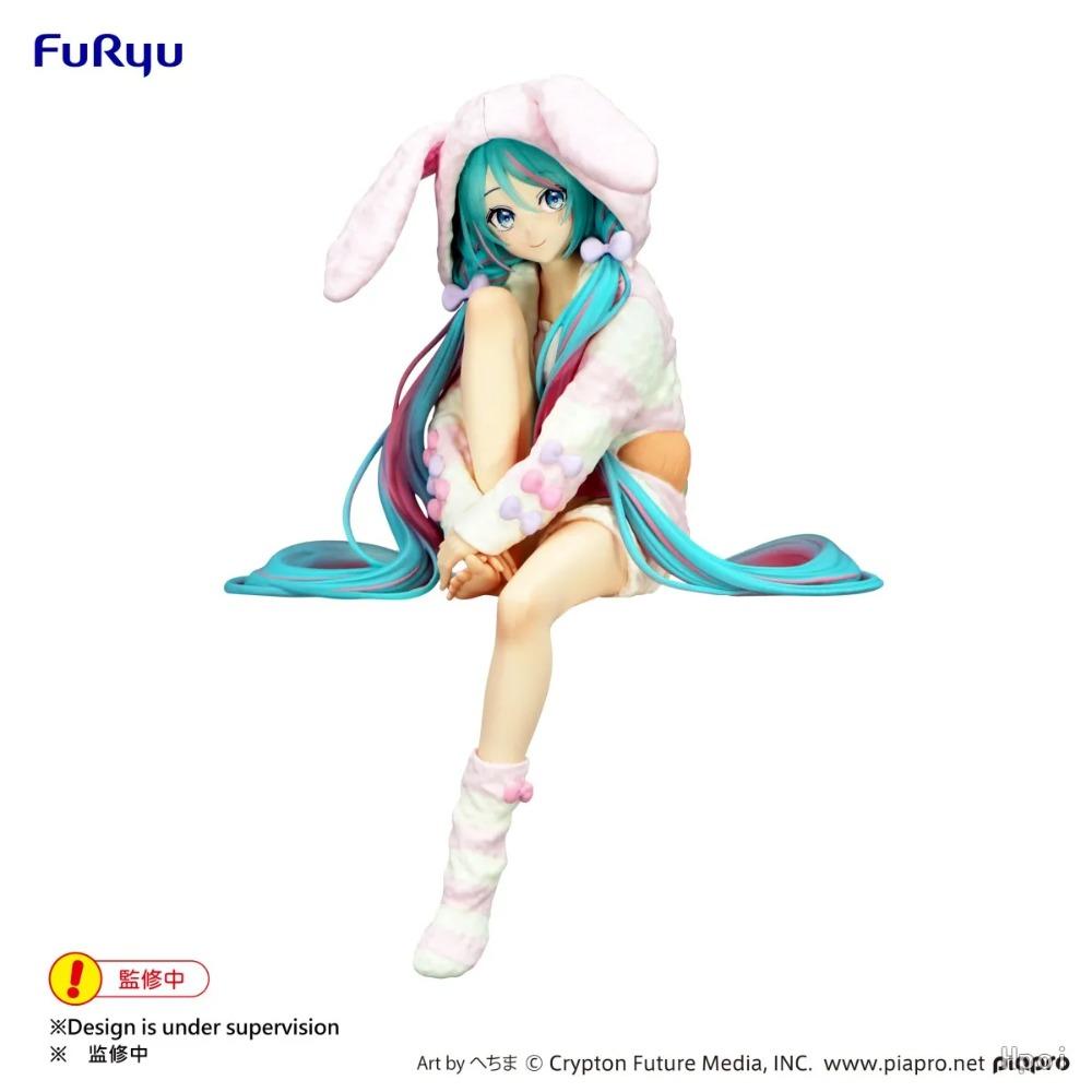 15CM Anime HATSUNE MIKU Figure Noodle Stopper Figure Rabbit Ear Pajamas Model Toy Doll Aciton Figure Collection Gift PVC
