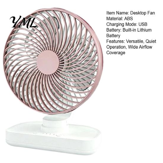Desktop Cooling Fan Portable Desk Fan, Small Air Circulating 3 Speed Quiet Personal Circulator Adjustable Tilt Head Table for Office Dorm Kitchen